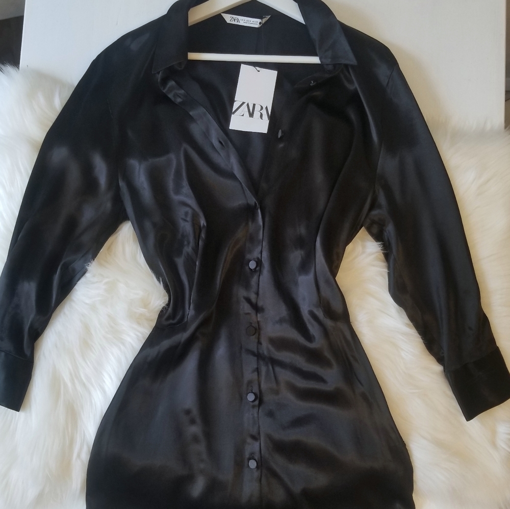 》》 Sold | Zara Satin Effect Dress - Picture 6 of 16